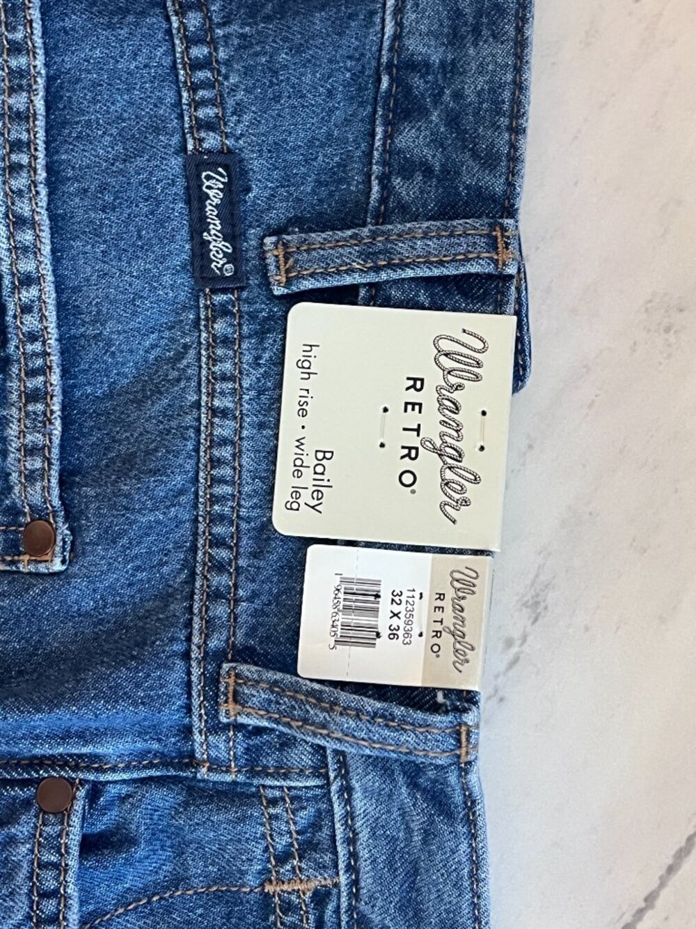 WRANGLER | Women's Retro Bailey High Rise Wide Leg Jeans in the Yvette wash. - Picture 11 of 14